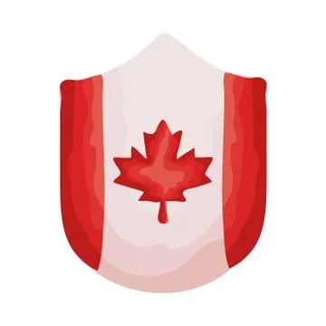 Shield with canada flag flat style Stock Illustration