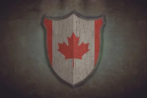 Shield with canada flag. Stock Illustration