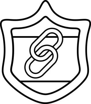 A shield with a chain link design on it Stock Illustration