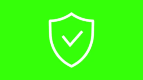 Shield check icon animation shield shield lock greenscreen emblem logo icon Stock Footage 259869335