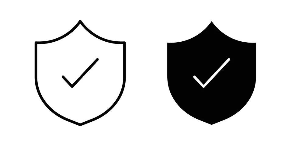 Shield check icon concept logo design collection Stock Illustration