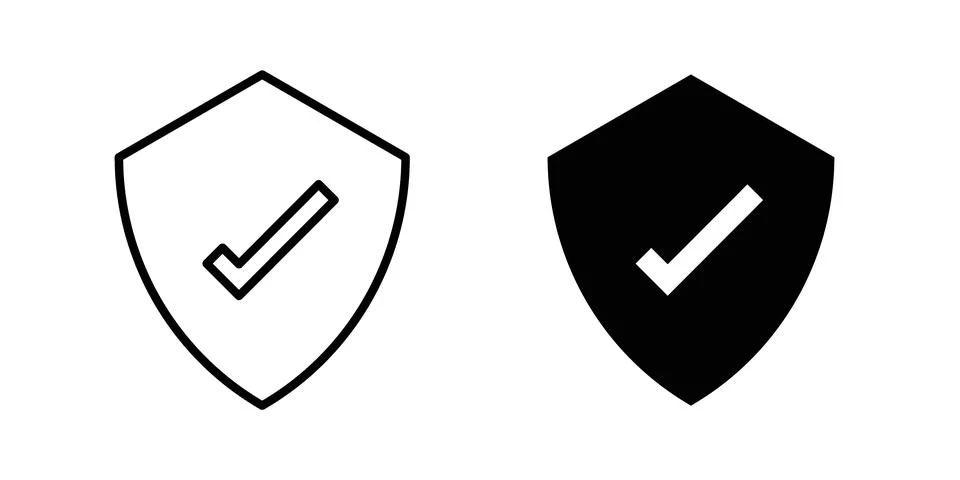 Shield check icon graphic design. web icons vectors Stock Illustration
