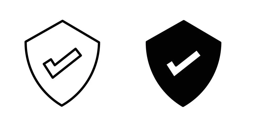 Shield check icon illustration vector, icon set for apps Stock Illustration