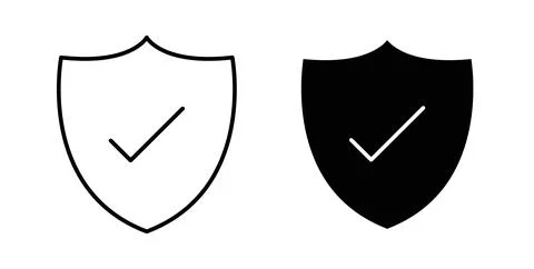 Shield check icon vector art Illustrations Stock Illustration