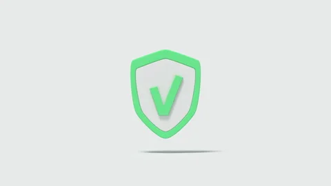 Shield with check mark 3D render animation Stock Footage 213152942