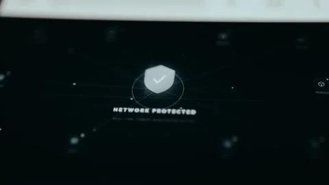 Shield with a check mark and connected network nodes Stock Footage 331571911