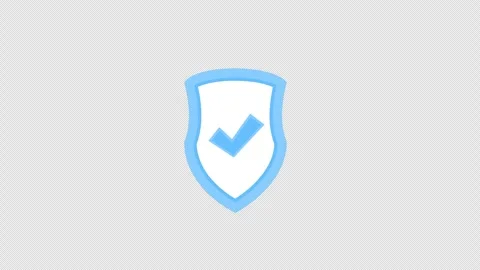 Shield with check mark in the center, symbolizing security or approval conc.. Stock Footage 310502427