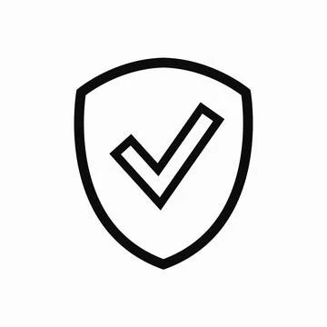 Shield check mark flat icon. Vector clipart illustration Stock Illustration