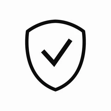 Shield check mark flat icon. Vector clipart illustration Stock Illustration