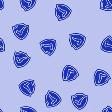 Shield check mark glyph vector seamless pattern 스톡 일러스트