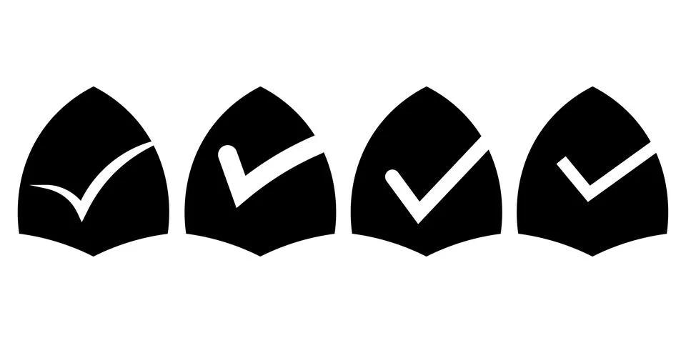 Shield Check Mark Icon Collection Stock Illustration