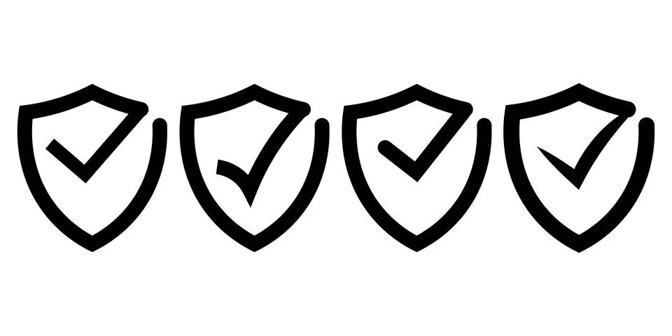 Shield Check Mark Icon Collection Stock Illustration