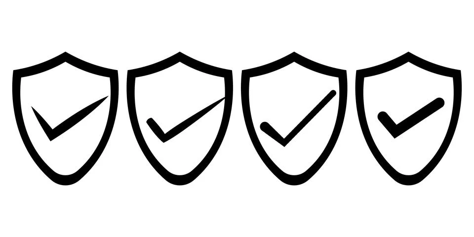 Shield Check Mark Icon Collection Stock Illustration