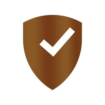 Shield with check mark icon Stockillustratie