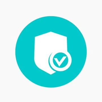 Shield with check mark icon, security symbol Stockillustratie