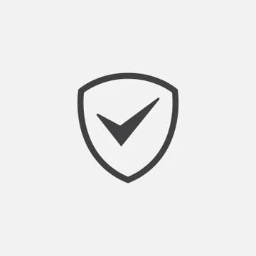 Shield with check mark Icon Vector Logo Template, protect logo Stock Illustration