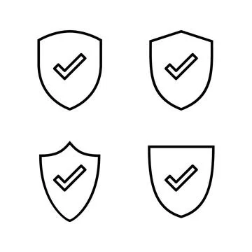 Shield check mark icon vector. Protection approve sign. Insurance icon Stock Illustration