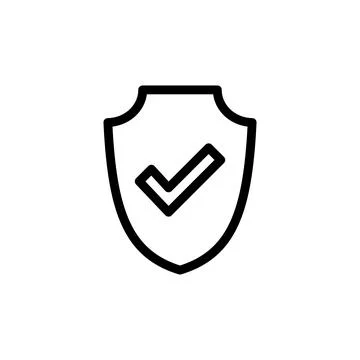 Shield check mark  icon vector. Protection approve sign. Safe icon vector Stock Illustration