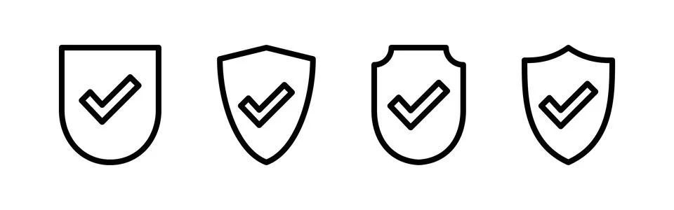 Shield check mark  icon vector. Protection approve sign. Safe icon vector Stock Illustration