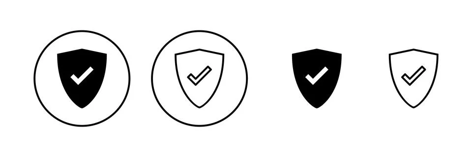Shield check mark icon vector. Protection approve sign. Insurance icon Stock Illustration