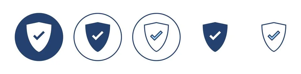 Shield check mark icon vector. Protection approve sign. Insurance icon Stock Illustration
