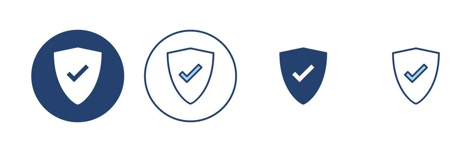 Shield check mark icon vector. Protection approve sign. Insurance icon Stock Illustration