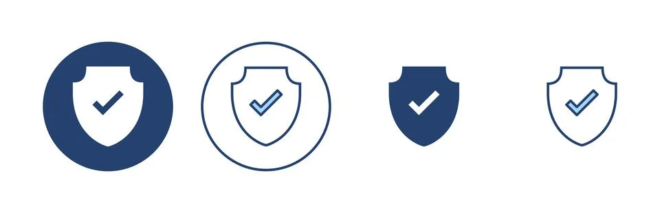 Shield check mark icon vector. Protection approve sign. Insurance icon Stock Illustration