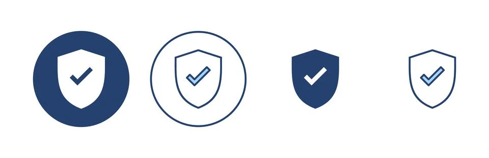 Shield check mark icon vector. Protection approve sign. Insurance icon Stock Illustration