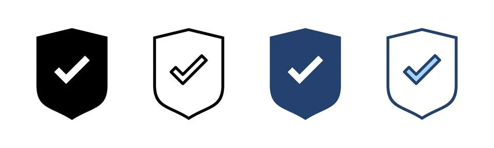 Shield check mark icon vector. Protection approve sign. Insurance icon Stock Illustration