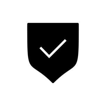 Shield check mark icon vector illustration. Protection approve sign. Insura.. Stock Illustration