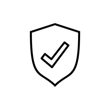 Shield check mark icon vector. Protection approve sign. Insurance icon Stock Illustration