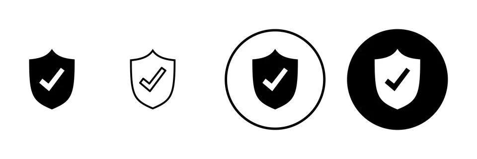 Shield check mark icon vector. Protection approve sign. Insurance icon Stock Illustration