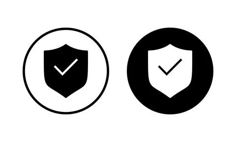 Shield check mark icon vector illustration. Protection approve sign. Insura.. Stock Illustration