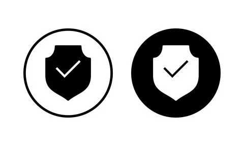 Shield check mark icon vector illustration. Protection approve sign. Insura.. Stock Illustration
