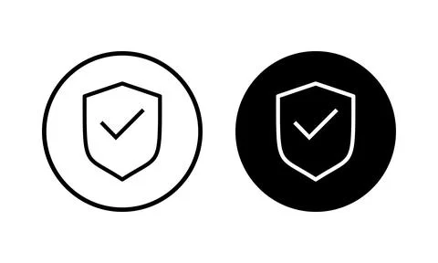 Shield check mark icon vector illustration. Protection approve sign. Insura.. Stock Illustration