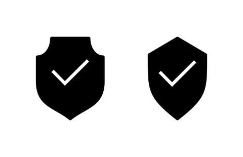 Shield check mark icon vector illustration. Protection approve sign. Insura.. Stock Illustration