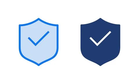 Shield check mark icon vector illustration. Protection approve sign. Insura.. Stock Illustration