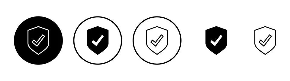 Shield check mark icon vector. Protection approve sign. Insurance icon Stock Illustration