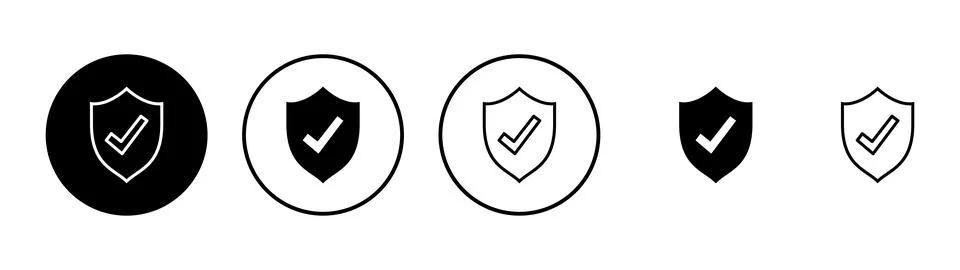 Shield check mark icon vector. Protection approve sign. Insurance icon Stock Illustration