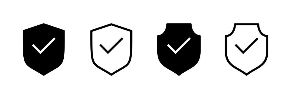 Shield check mark icon vector illustration. Protection approve sign. Insura.. 스톡 일러스트