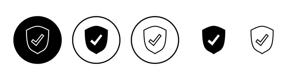 Shield check mark icon vector. Protection approve sign. Insurance icon Stock Illustration