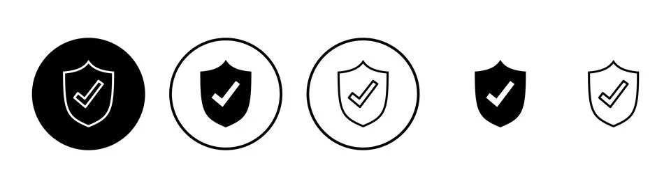 Shield check mark icon vector. Protection approve sign. Insurance icon Stock Illustration