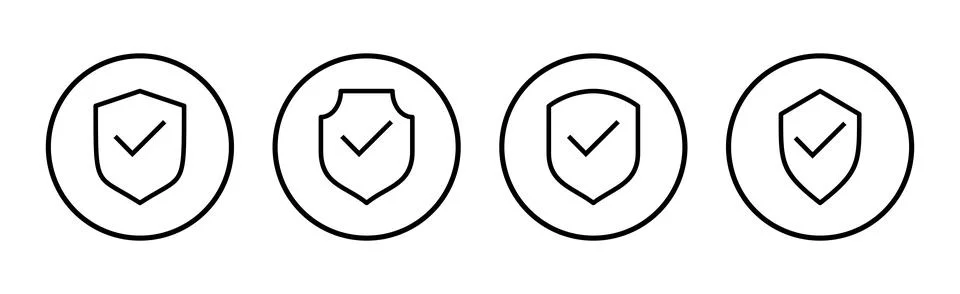 Shield check mark icon vector illustration. Protection approve sign. Insura.. Stock Illustration
