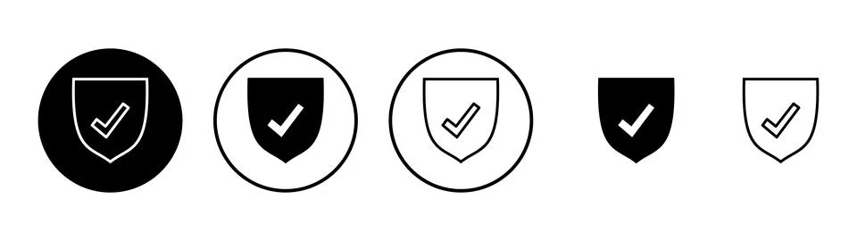 Shield check mark icon vector. Protection approve sign. Insurance icon Stock Illustration