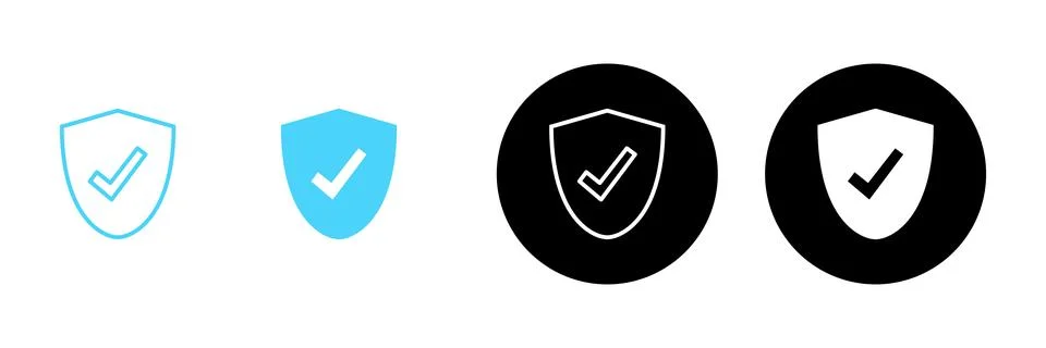 Shield check mark icon vector. Protection approve sign. Insurance icon Stock Illustration