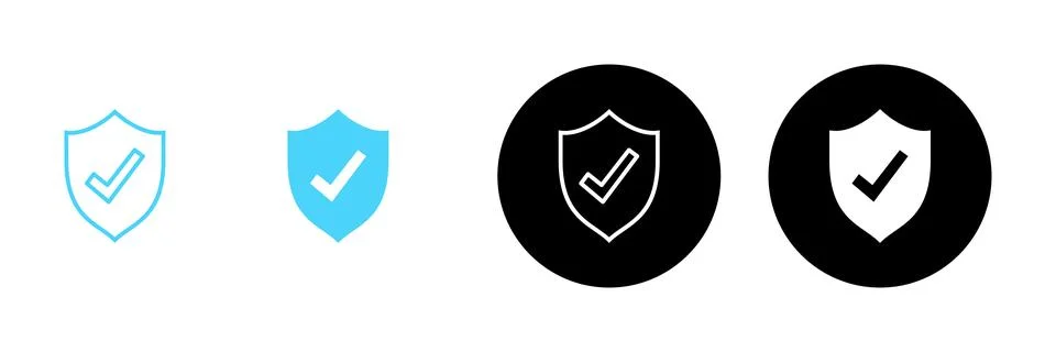 Shield check mark icon vector. Protection approve sign. Insurance icon Stock Illustration