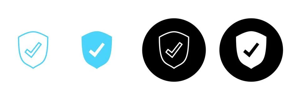 Shield check mark icon vector. Protection approve sign. Insurance icon Stock Illustration