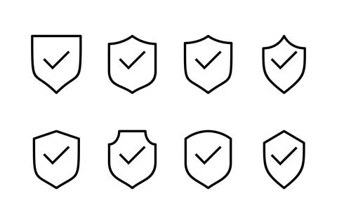 Shield check mark icon vector illustration. Protection approve sign. Insura.. Stock Illustration