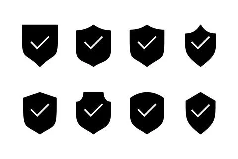 Shield check mark icon vector illustration. Protection approve sign. Insura.. Stock Illustration