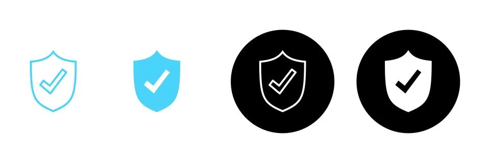 Shield check mark icon vector. Protection approve sign. Insurance icon Stock Illustration